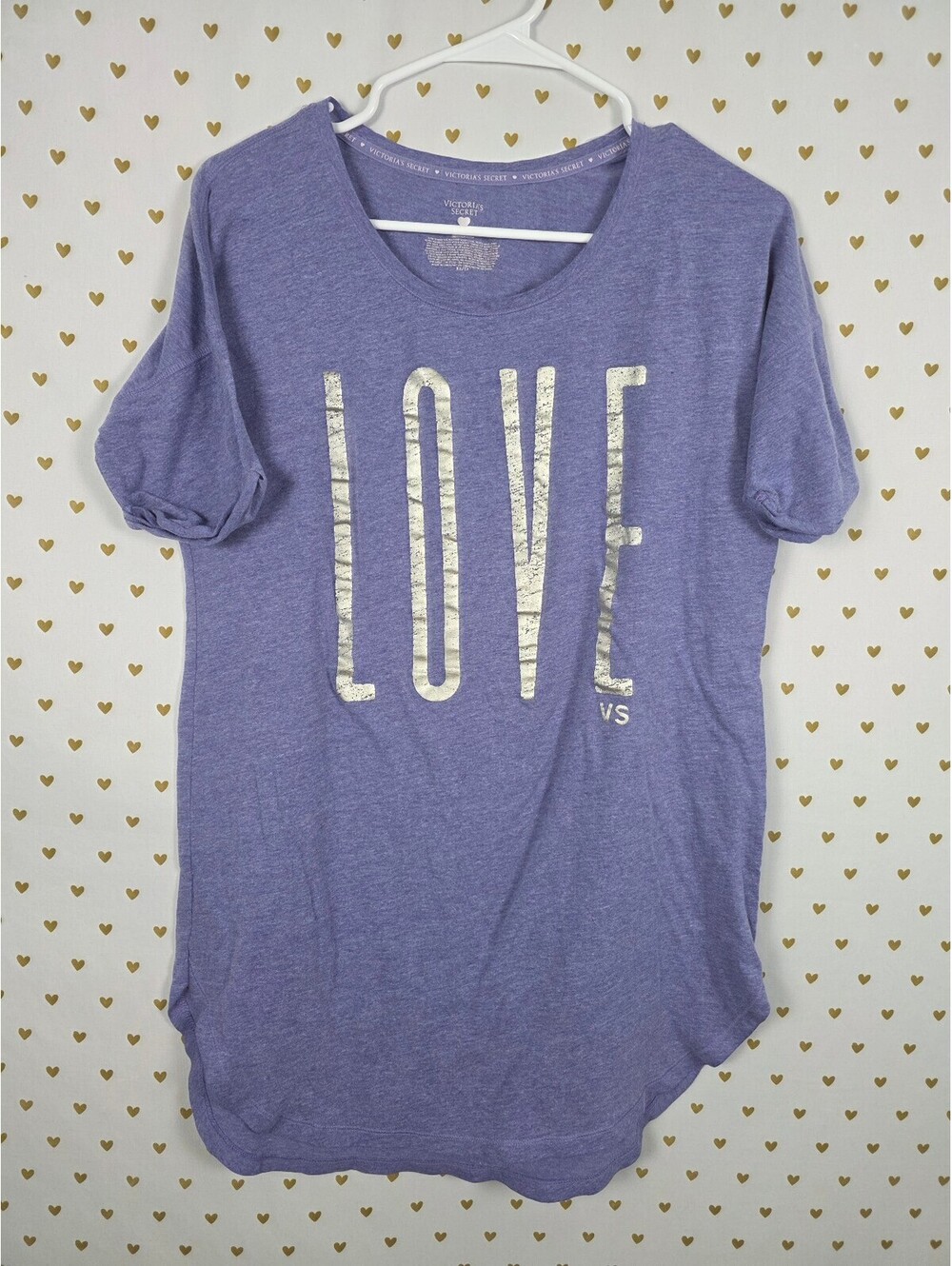 Victorias Secret Purple Soft LOVE Logo Nightgown Sleep Shirt XS